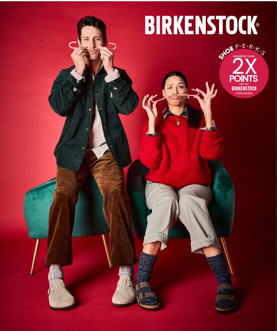 Shoe Perks members earn DOUBLE points on all Birkenstock!