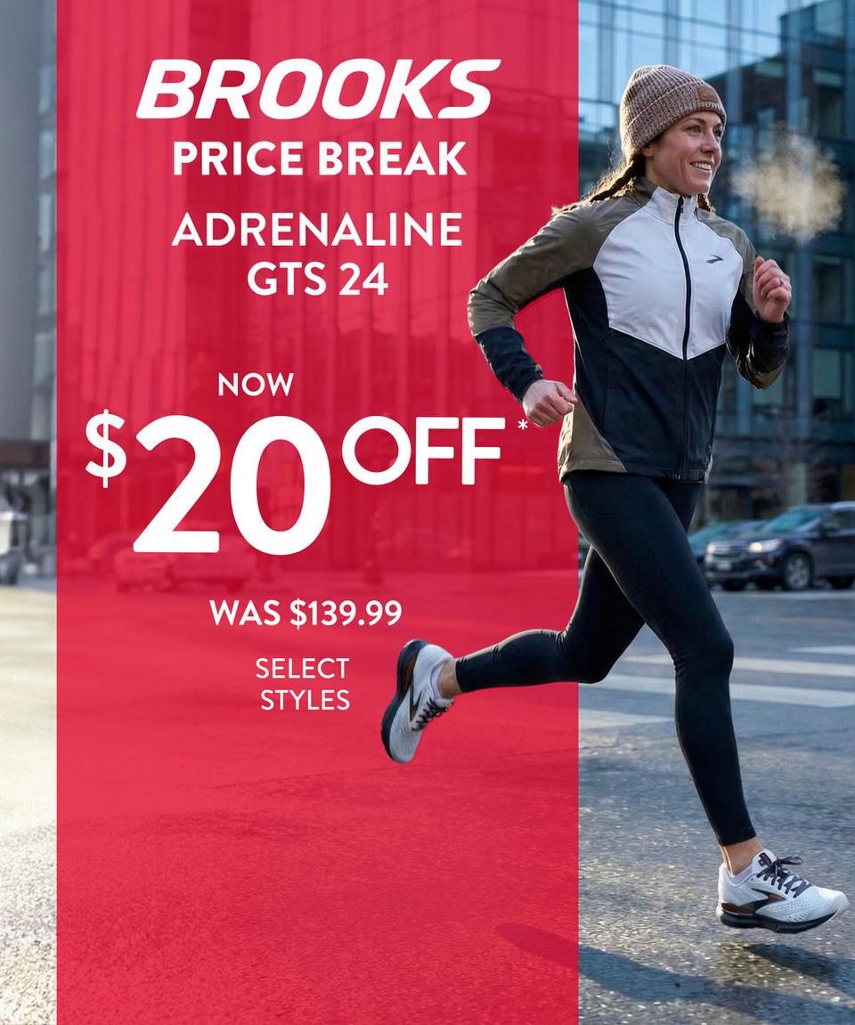 Save $20 off Men's and Women's Brooks Adrenaline GTS 24!