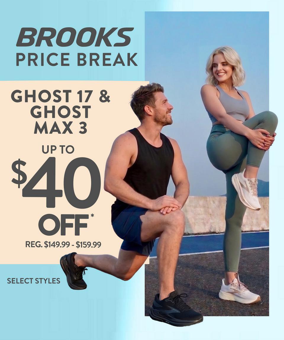 Save up to $40 on the Brooks Ghost 17 and Ghost Max 3!