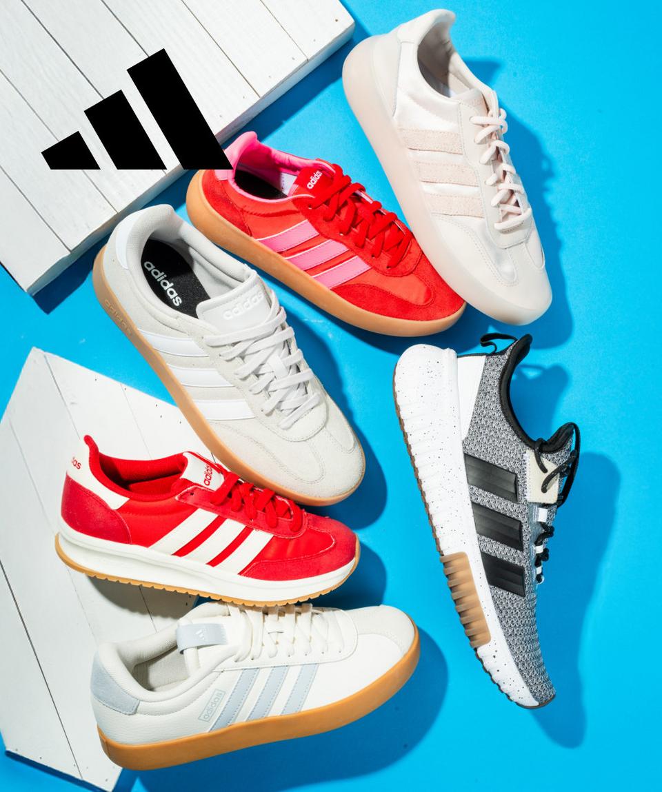 Rule the halls and the court with Adidas sneakers in every color. 