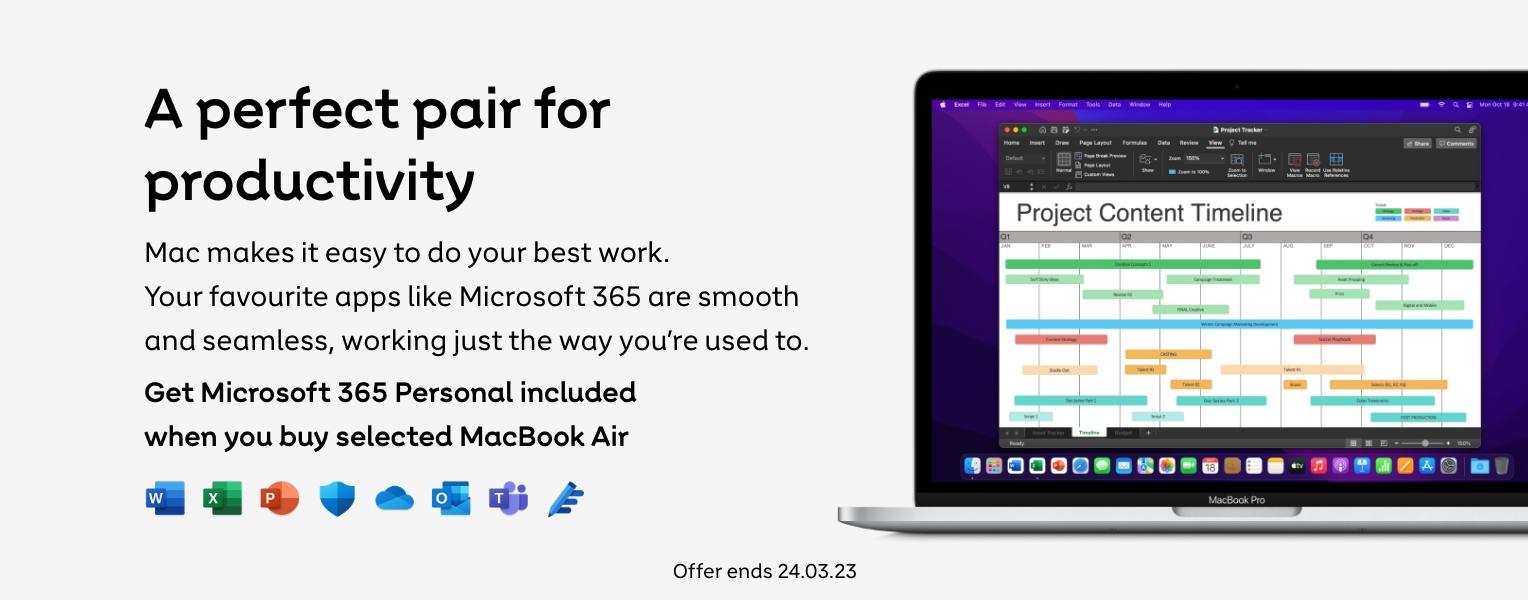 Free 365 Microsoft Personal with MacBook Air