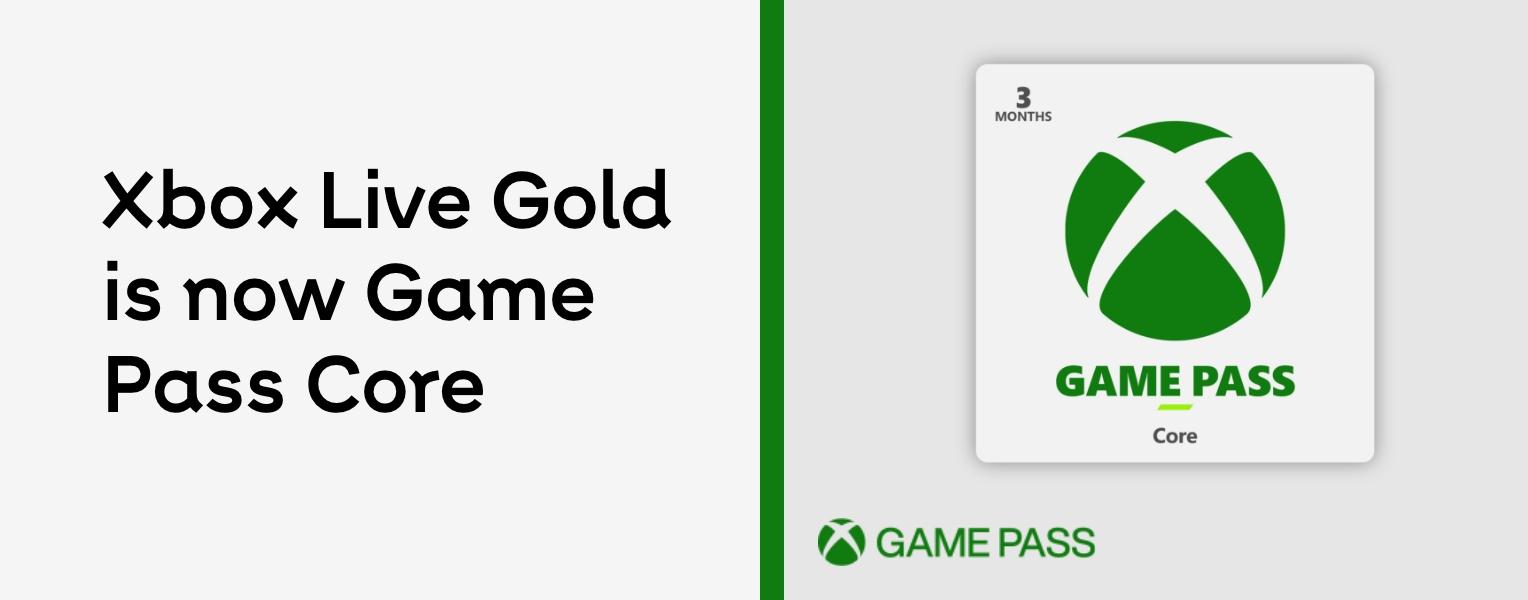 Xbox Live Gold is now Game Pass Core