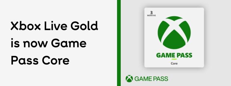 Xbox Live Gold - Xbox Game Pass Core 3 Months WW