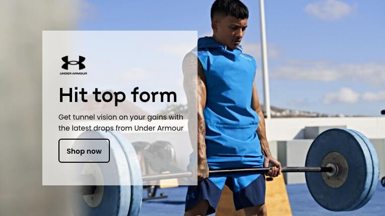 Hit top form. Get tunnel vision on your gains with the latest drops from Under Armour.