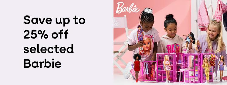 Save up to 25% off selected Barbie