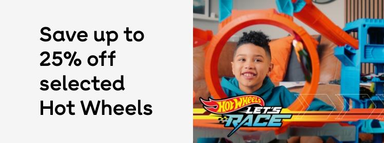 Save up to 25% on selected Hot Wheels