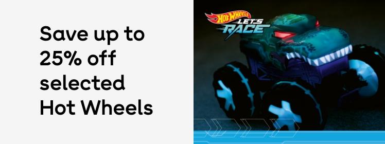 Save up to 25% on selected Hot Wheels