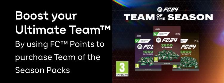 Boost your Ultimate Team™ By using FC™ Points to purchase team of the Season Packs.