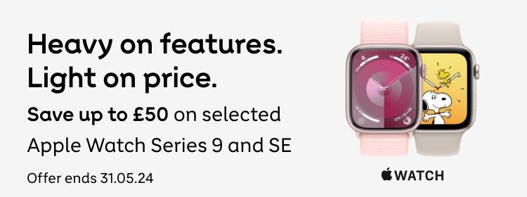 Apple | Heavy on features, light on price. Save up to £50 on selected Apple Watch Series 9 and SE. Offer ends 31.05.04 Shop now.