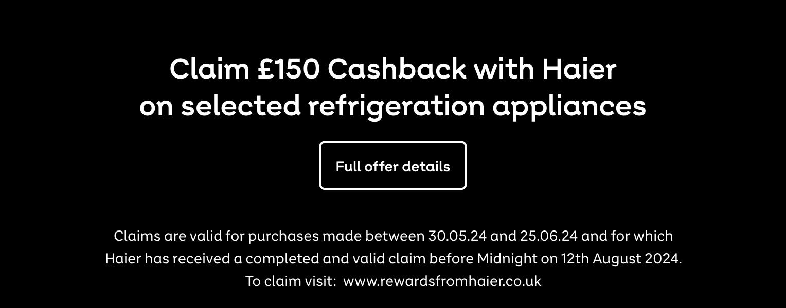 Get cashback for every goal scored at Euro 2024 on selected Haier cooling appliances. Click for full offer details.