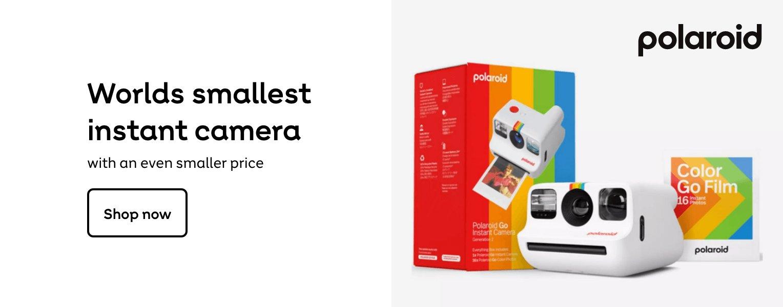 Worlds smallest instant camera with an even smaller price.. Shop now