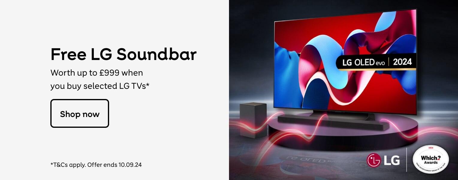 LG | Free LG soundbar worth up to £999 when you buy selected TVs*. Shop now. T&Cs apply. Offer ends 10.09.24