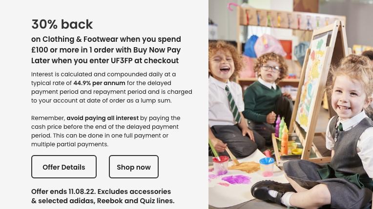 Discover Clothing & Footwear with our credit back offer