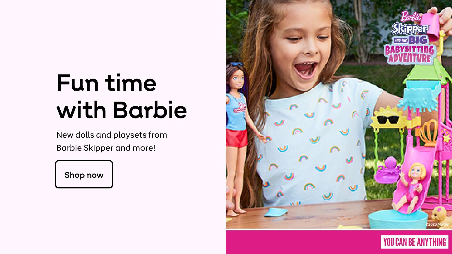 Fun time with Barbie. New dolls and playsets from Barbie Skipper and more! Shop now