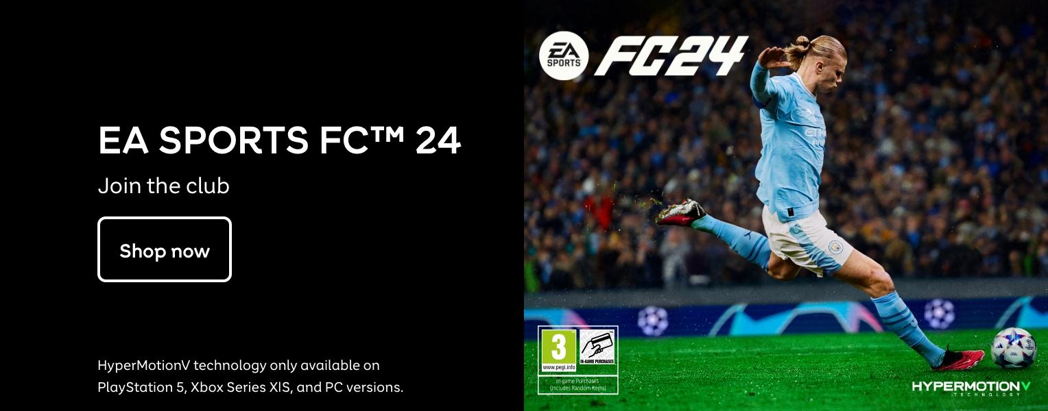 EA SPORTS FС™ 24 Join the club Shop now HyperMotionV technology only available on PlayStation 5, Xbox Series XIS, and PC versions.