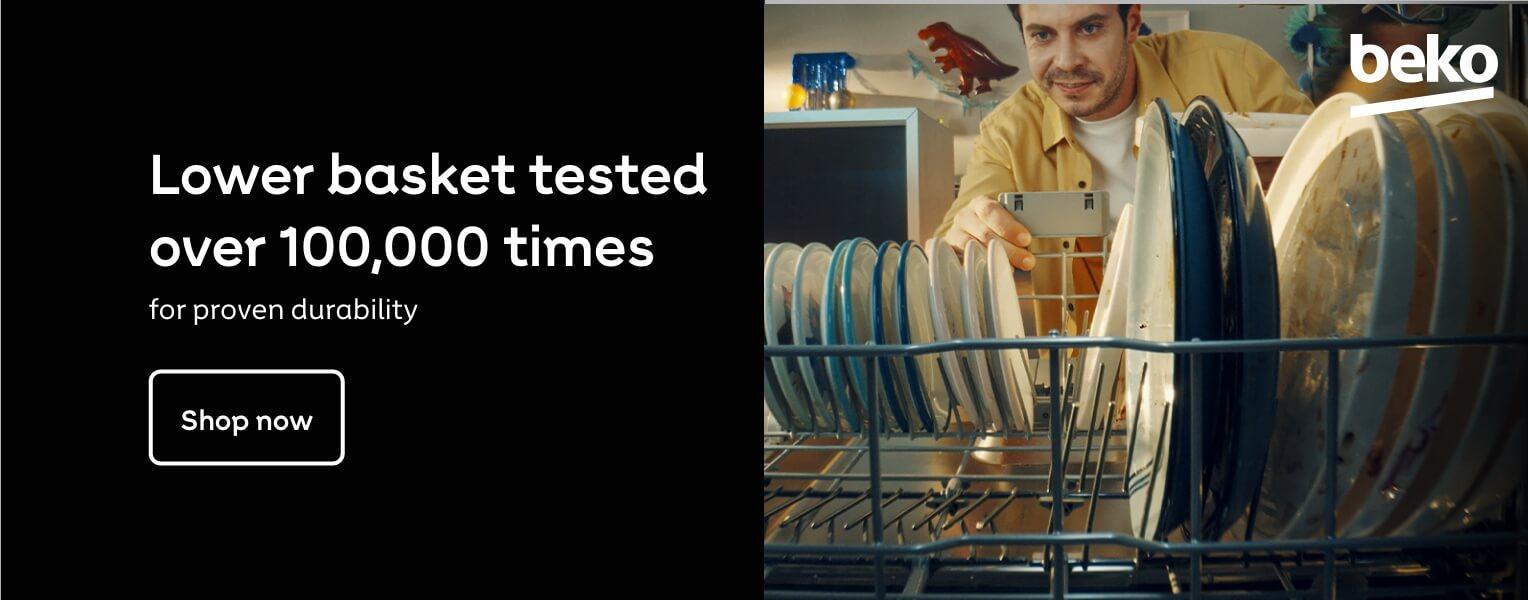 Beko. Lower basket tested over 100,000 times for proven durability. Shop now.