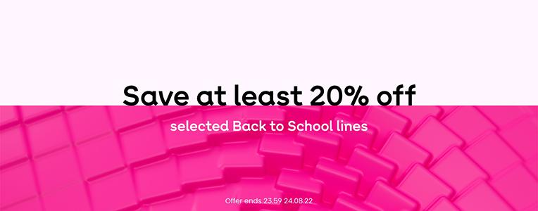 Save at least 20% off Back to School
