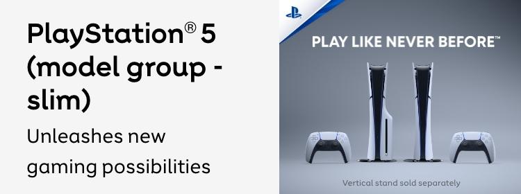 PlayStation 5 model group-slim. The PS5 console unleashes new gaming possibilities that you never anticipated.
