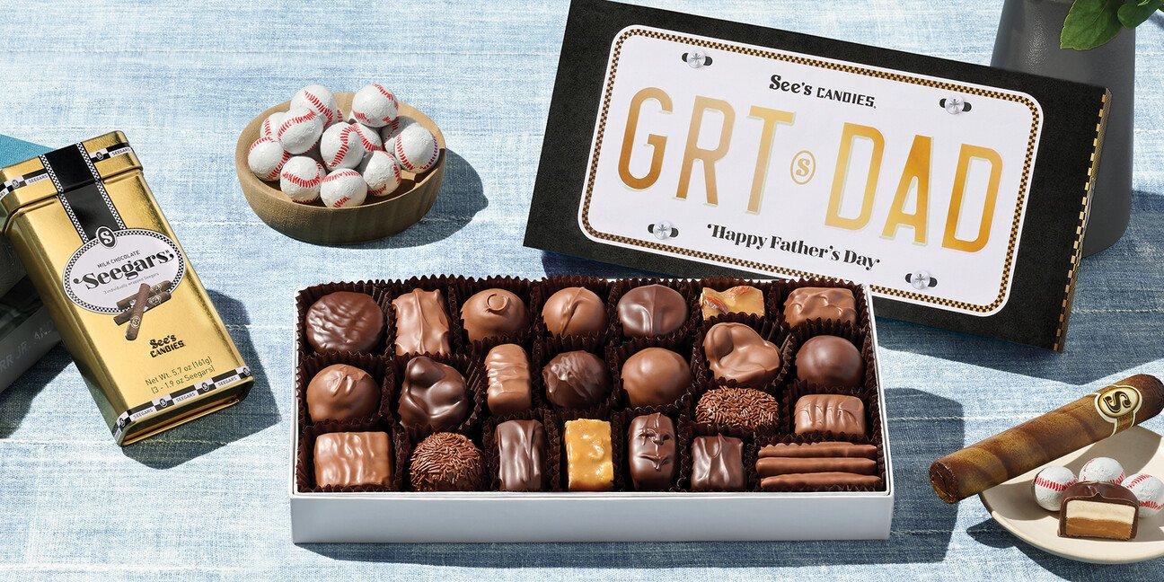 Father's Day Assorted Chocolates, Seegars, Baseballs, and more