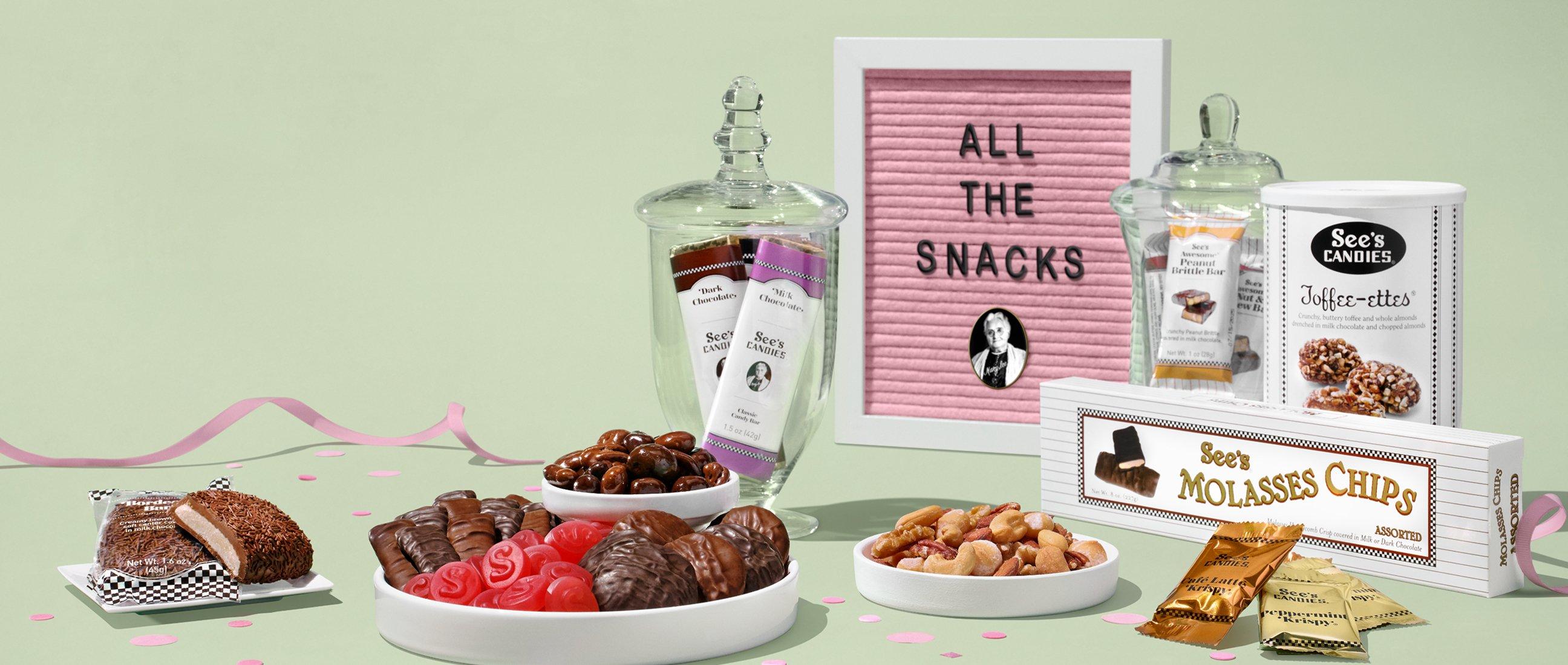 pastel green background featuring deal on snack items