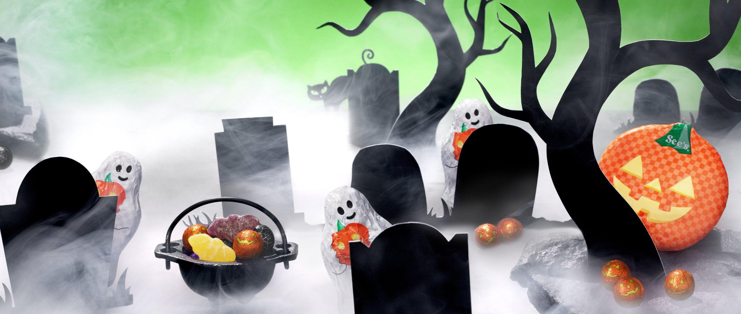 Halloween Pre-Order featuring Milk Chocolate Ghost and Milk Chocolate Jack-O'-Lanterns