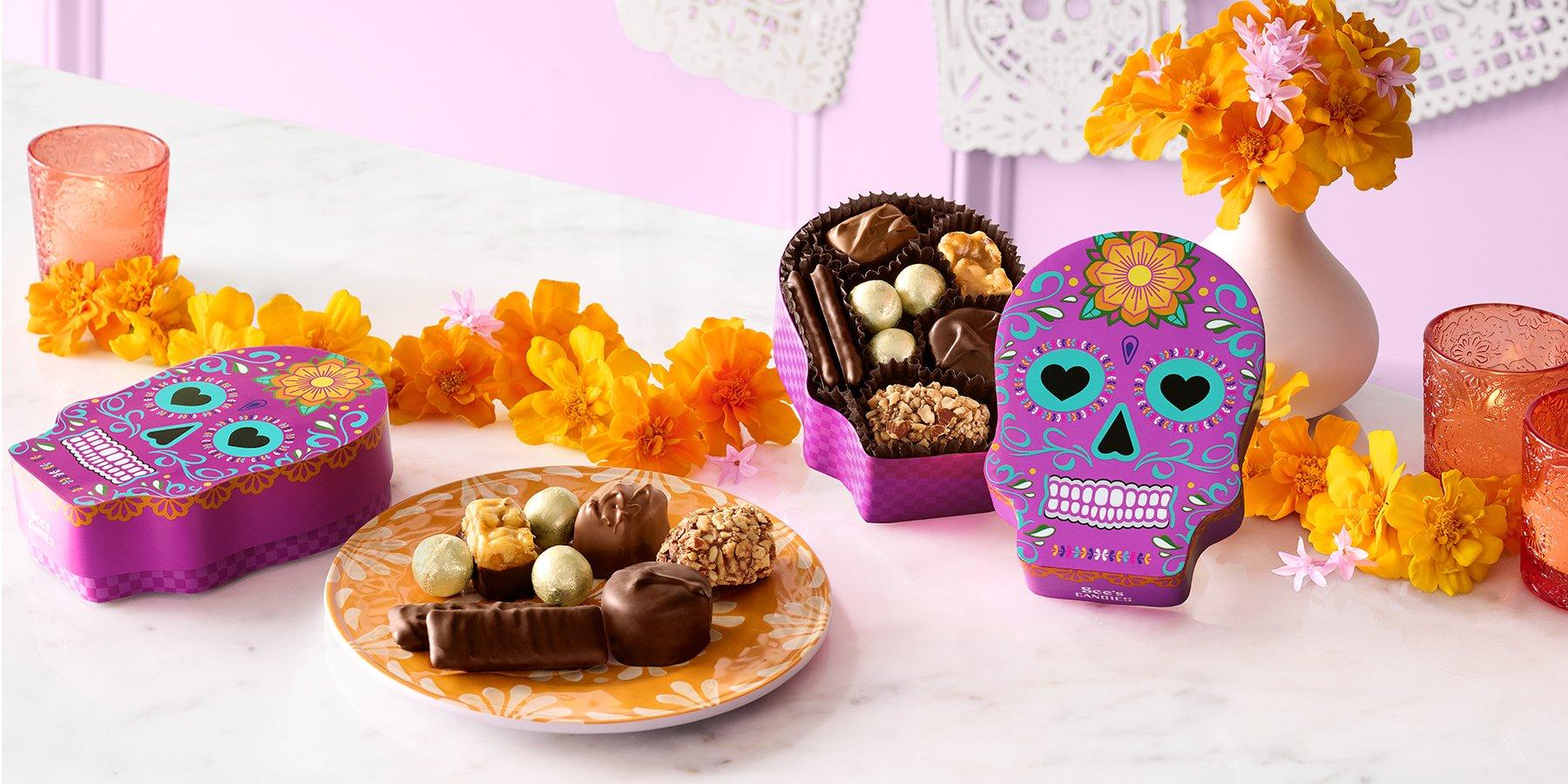 Honor traditions with See's Dia De Los Muertos Assorted Chocolates Boxes