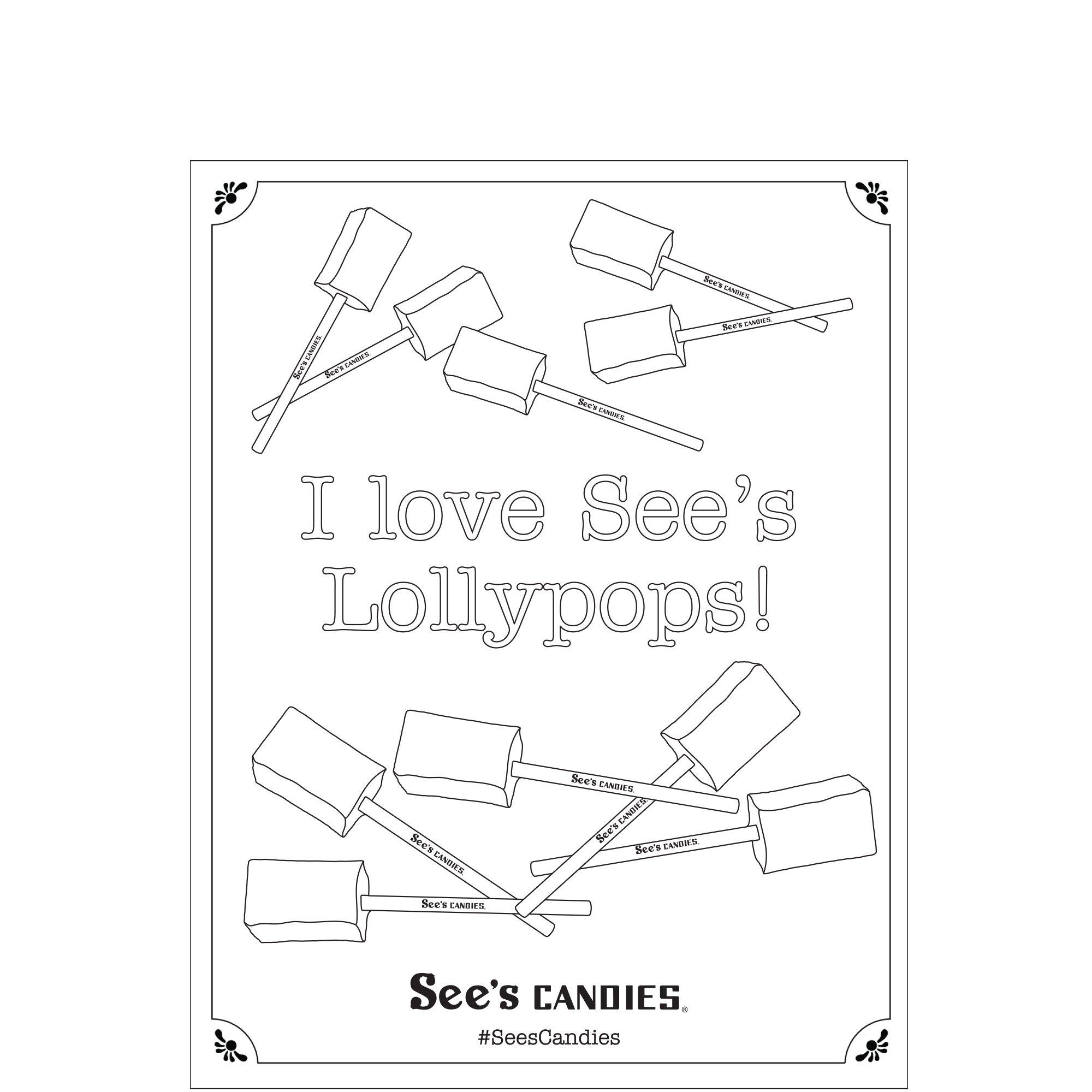 National Lollypop Day Coloring Page 1