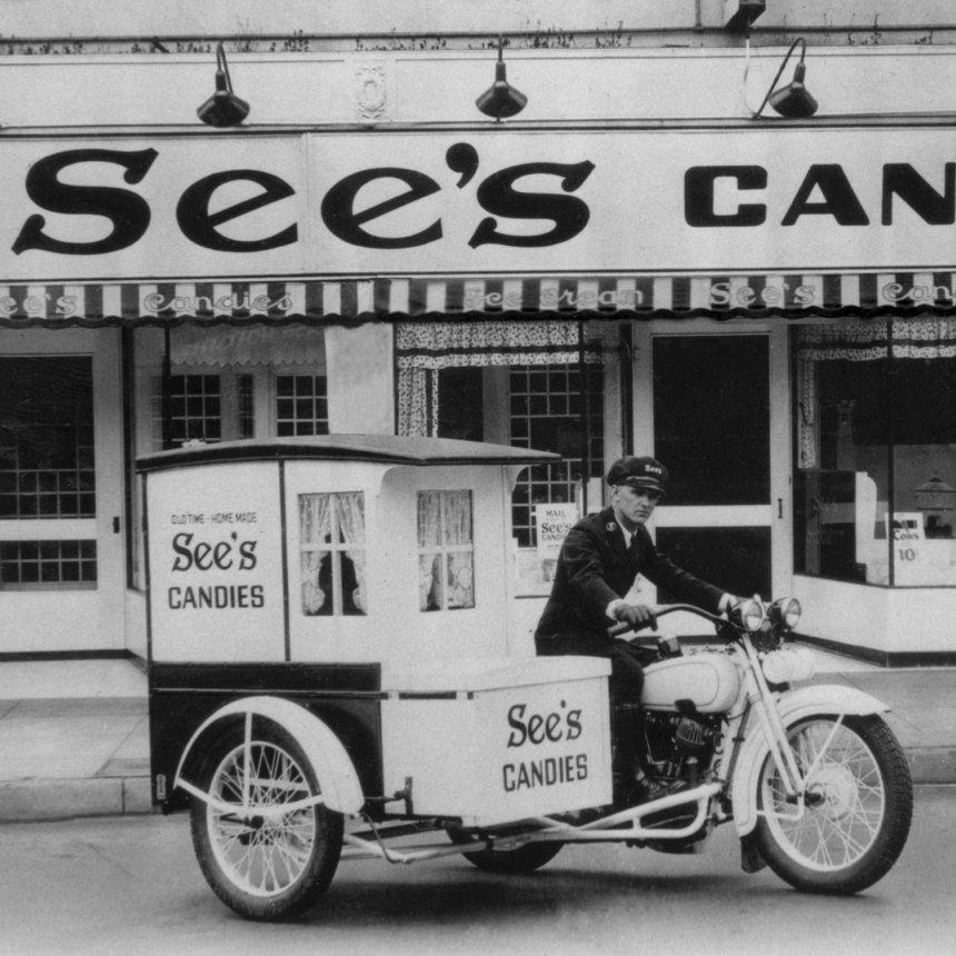 See's Candies motorcycle delivery