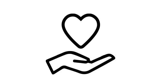 A hand holding a heart