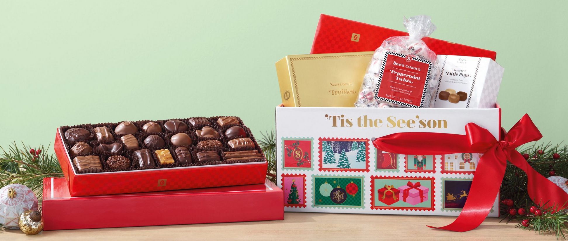 A gift pack filled with chocolates and candies