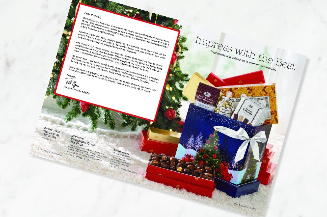 An open Holiday catalog