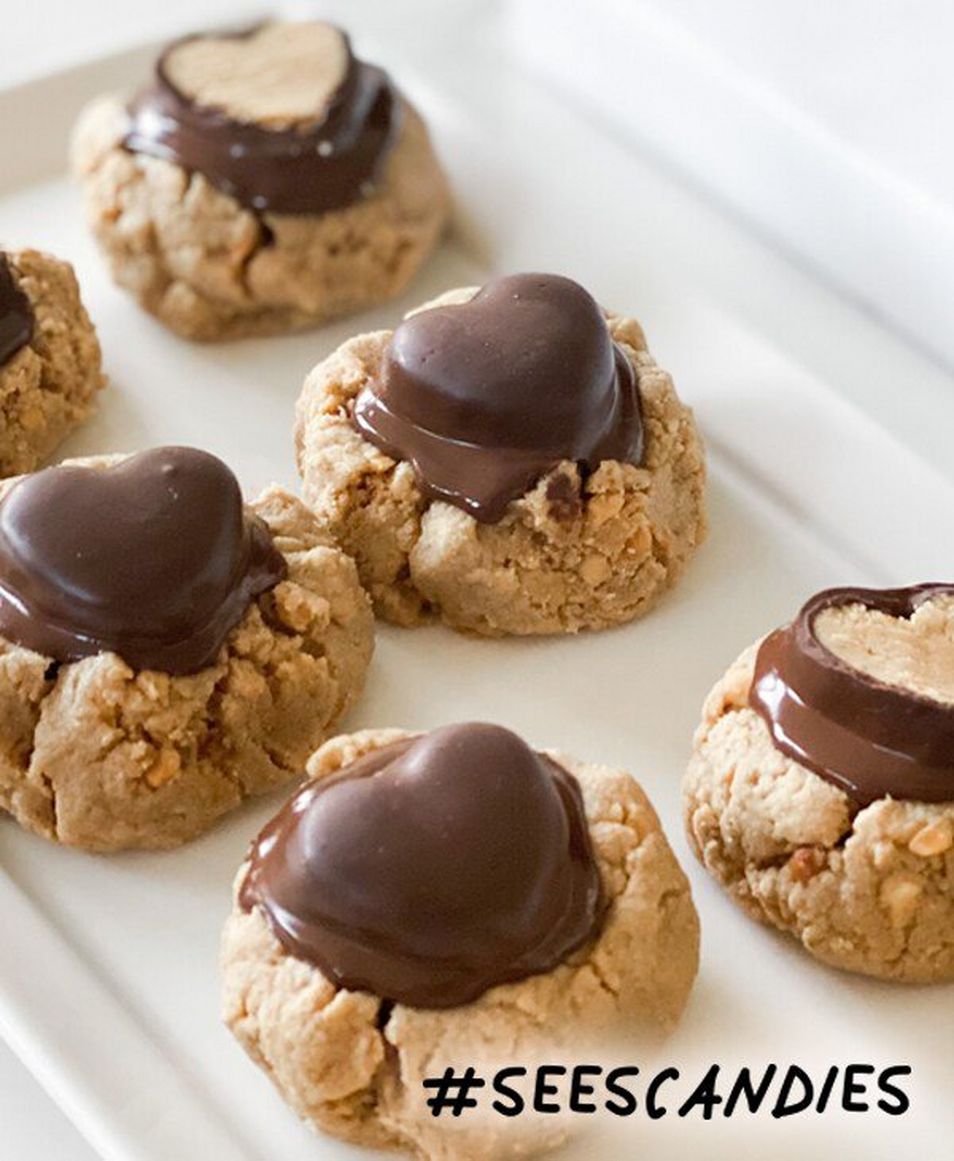Dark Chocolate Peanut Butter Heart Cookies