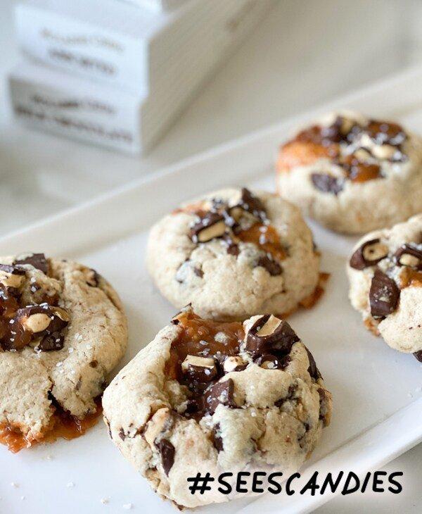 Salted Caramel Molasses Chip Cookies