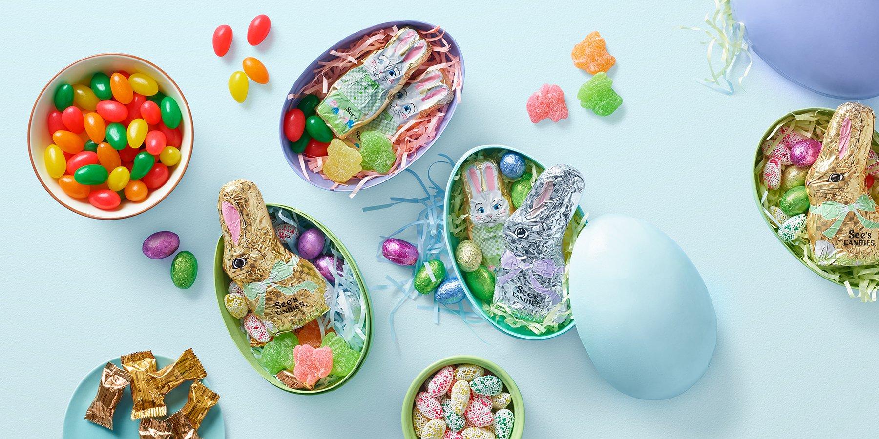 Easter Egg Hunt Boxes with See's Candies chocolates inside