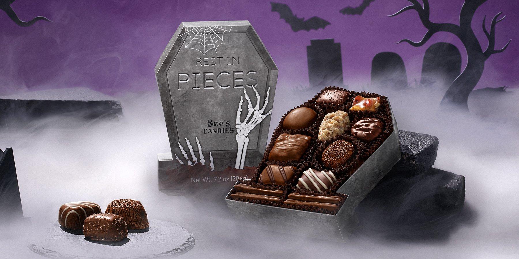 New Rest in Pieces Tombstone Halloween Box
