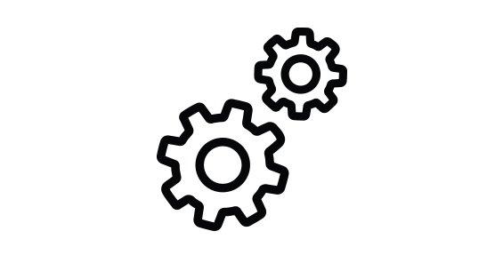 An icon of two cog wheels.