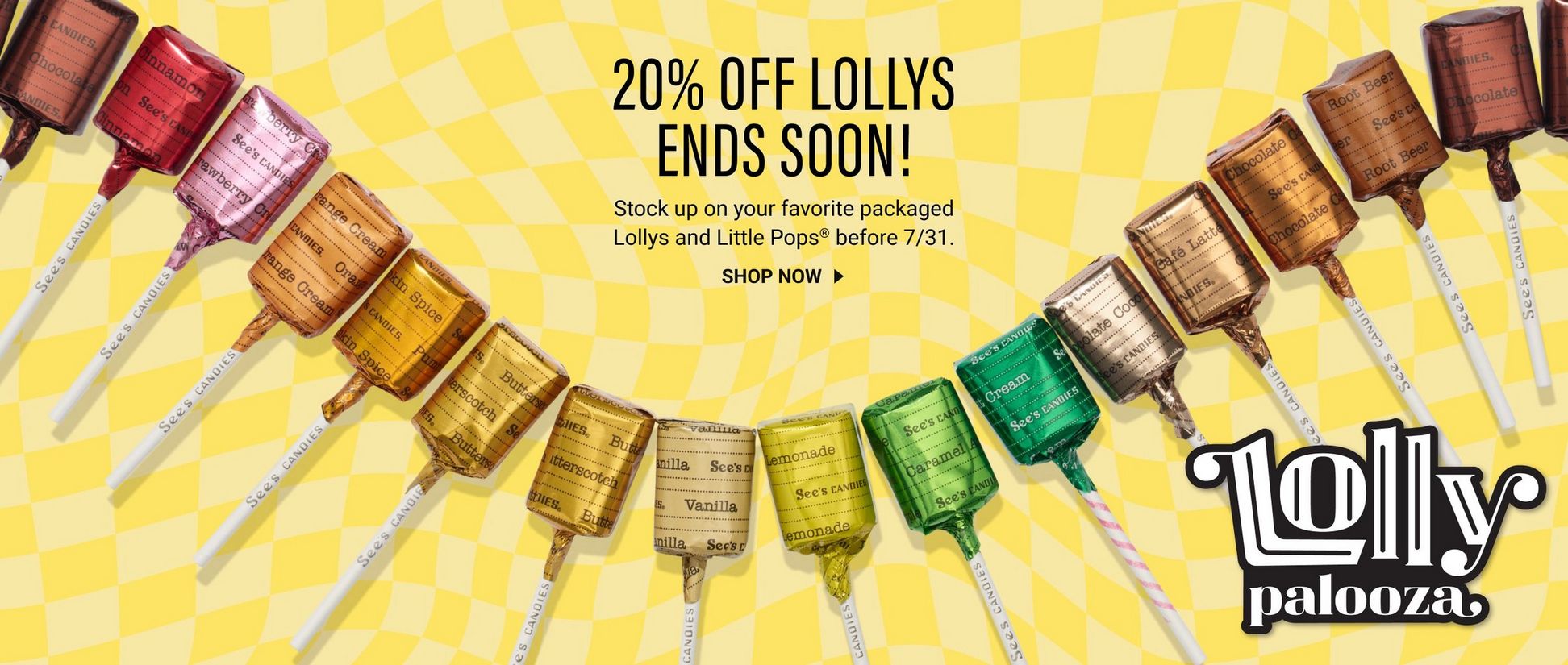 20% Off Lollys Ends Soon