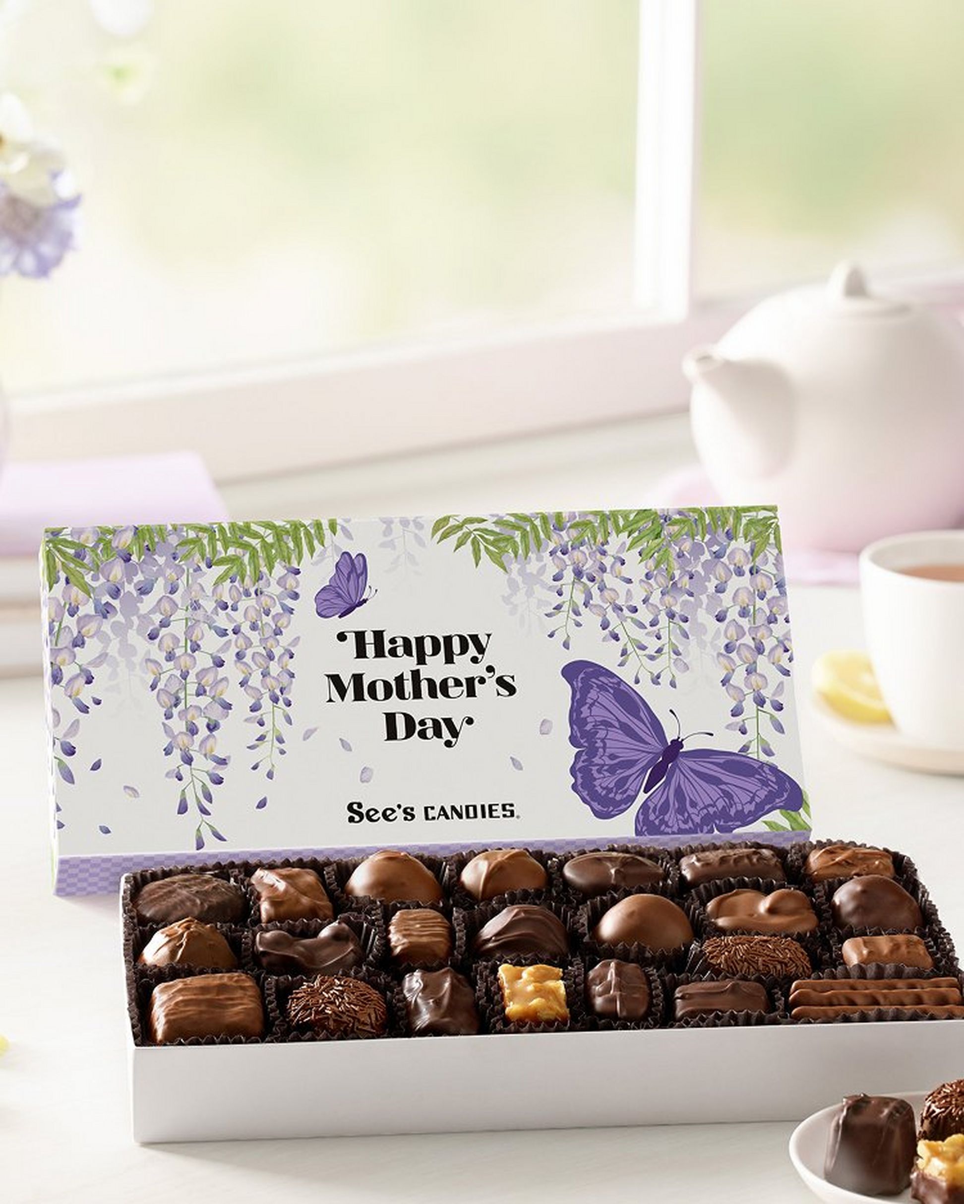 A box of chocolates with a Happy Mother's Day message