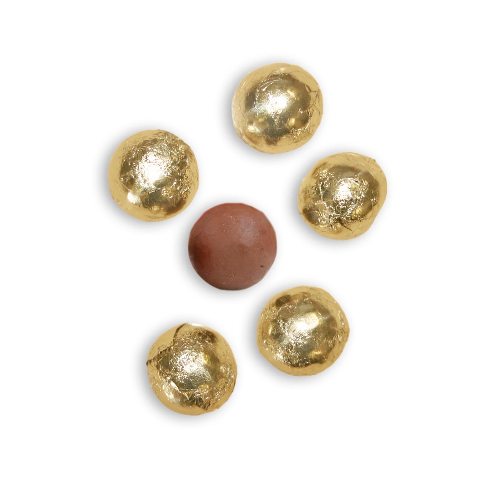 Milk chocolate balls in foil