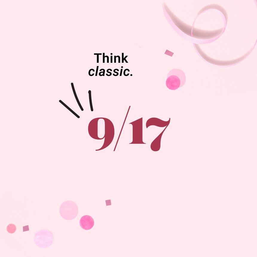 9/17 Think classic.