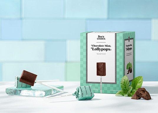 chocolate mint lollypops