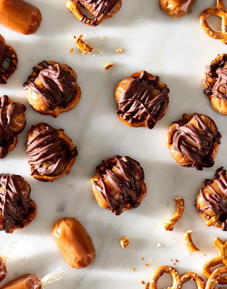 Salted Butterscotch Chew Pretzels