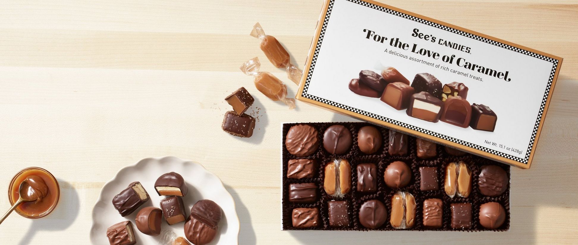 For Love of Caramel box of chocolates