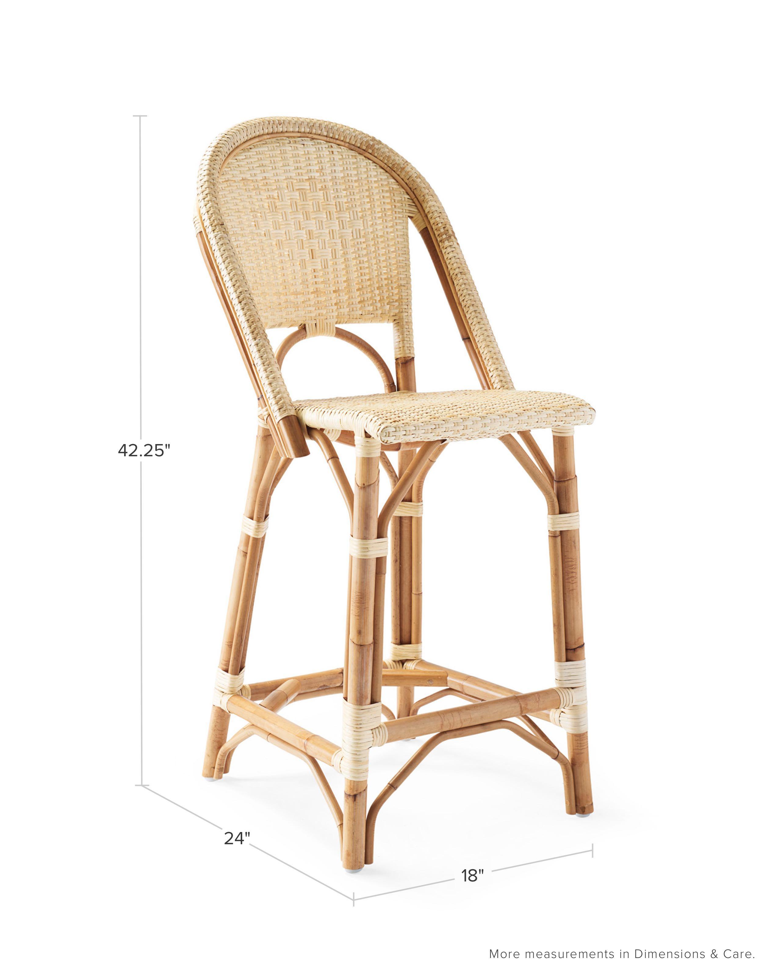 Sunwashed Riviera Rattan Counter Stool | Serena and Lily