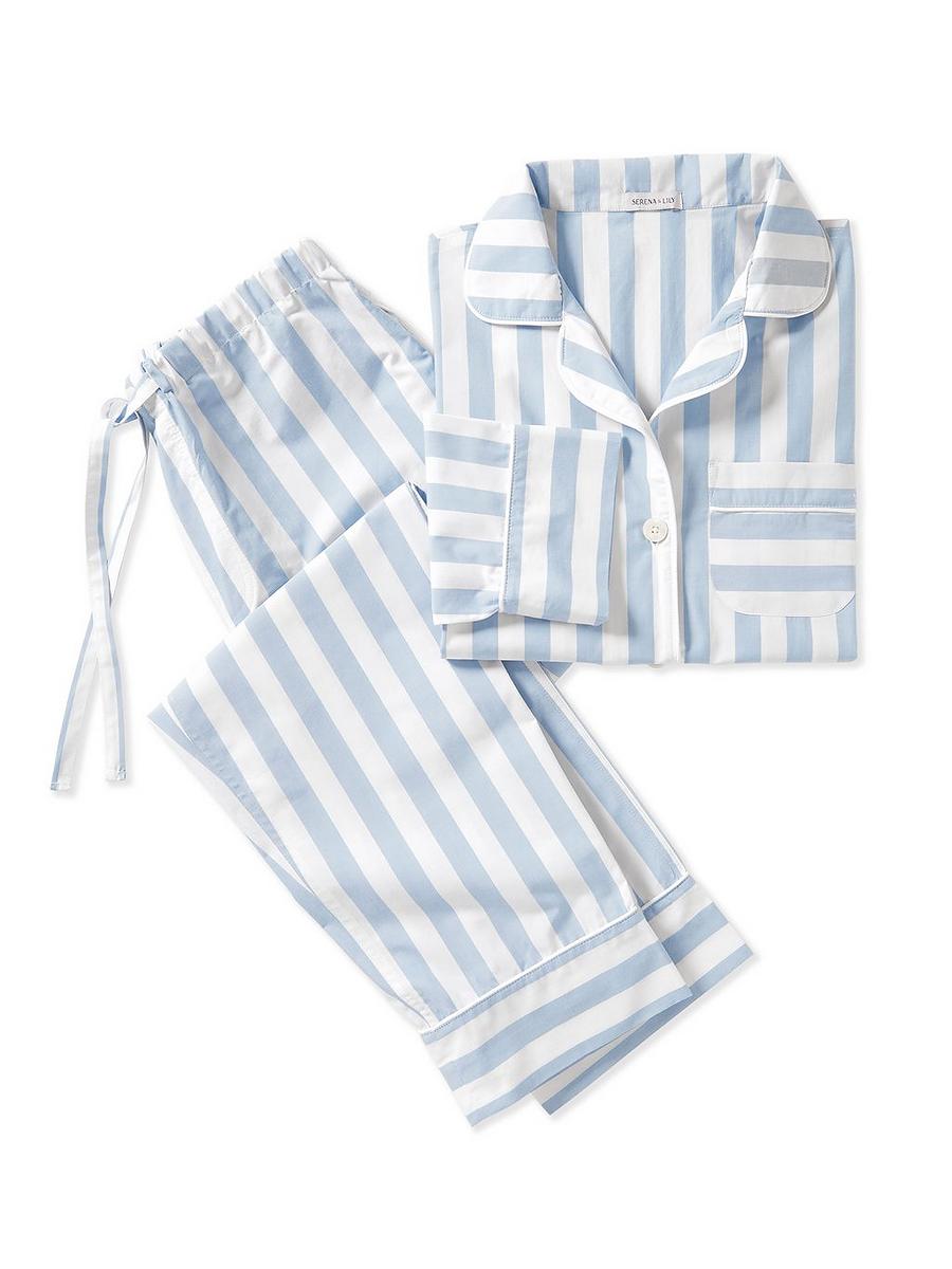 Blue white striped pyjamas hotsell