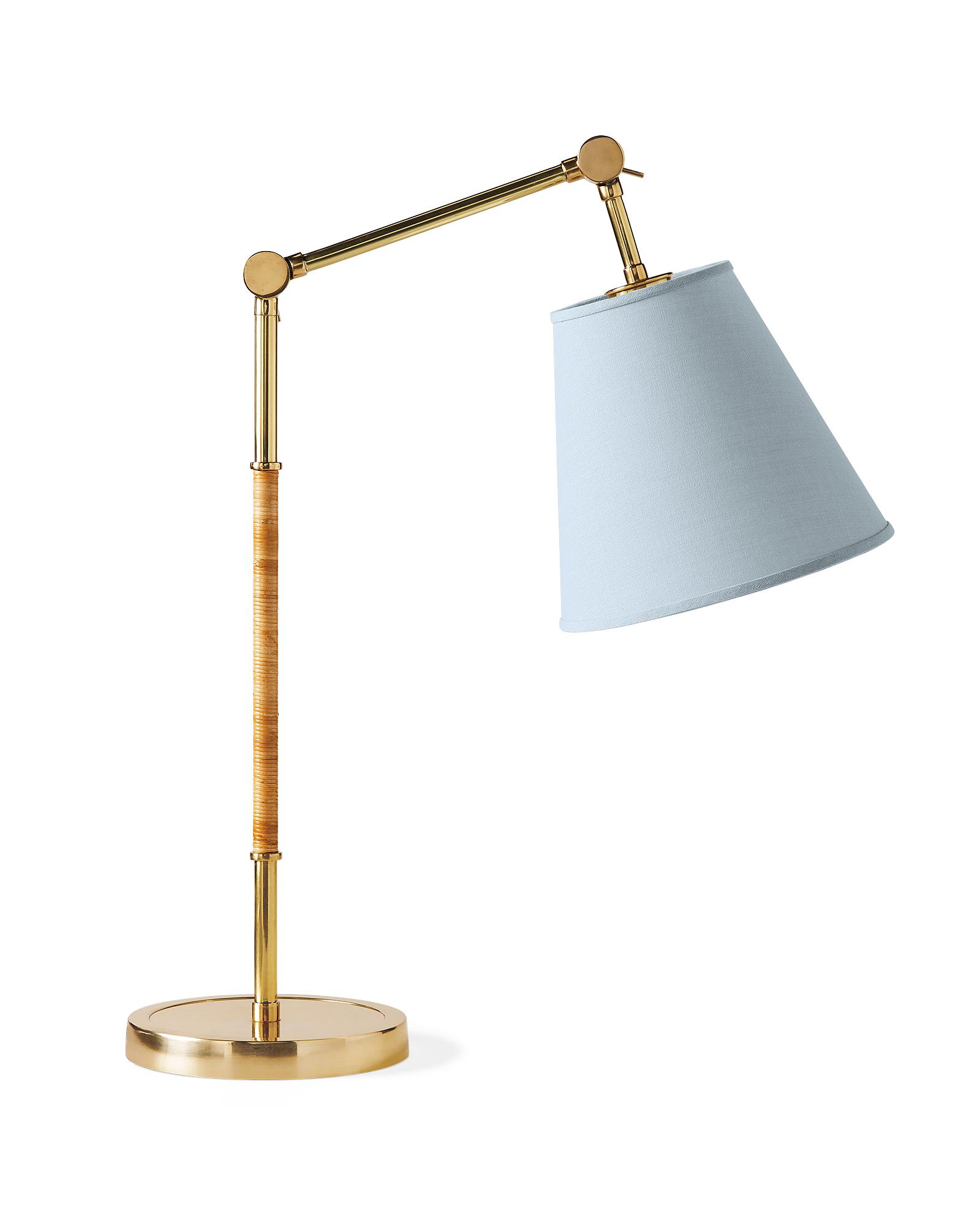 Task Tale Lamp 1036311-Lighting-Table-Task-Lamp-Larkspur-Brass-Coastal-Blue-Shade-0774-SH