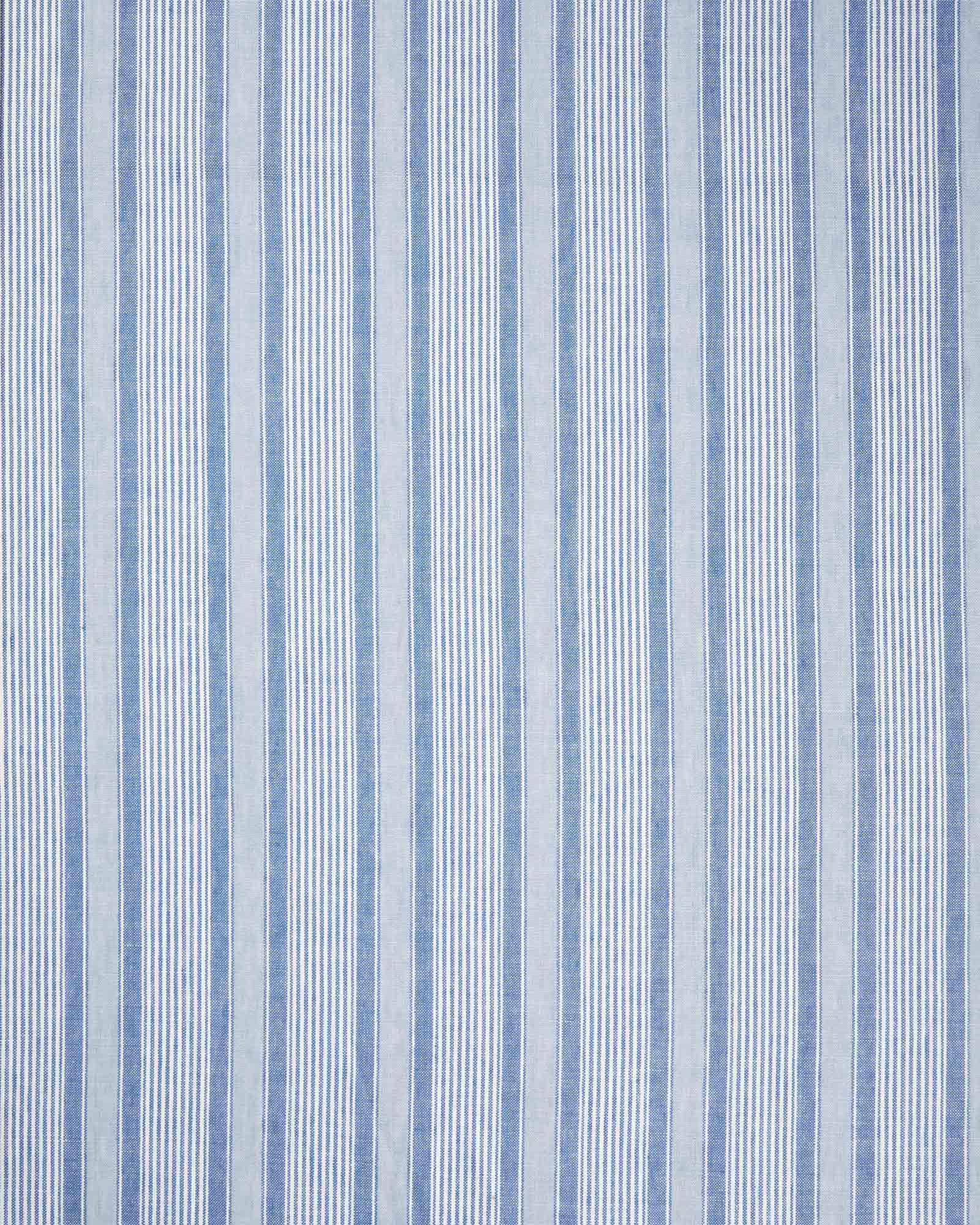 Kensington Stripe Linen Fabric Swatch - French Blue | Serena and Lily