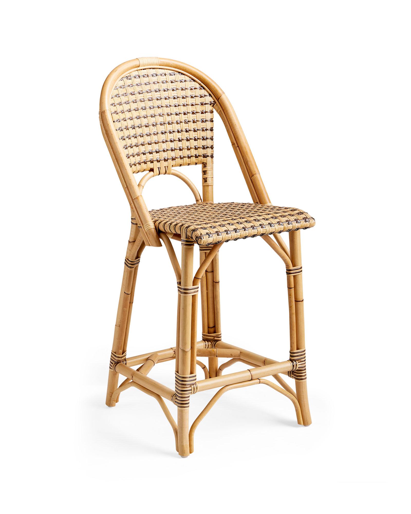 Riviera Étoile Rattan Counter Stool - Natural/Earth by Serena & Lily