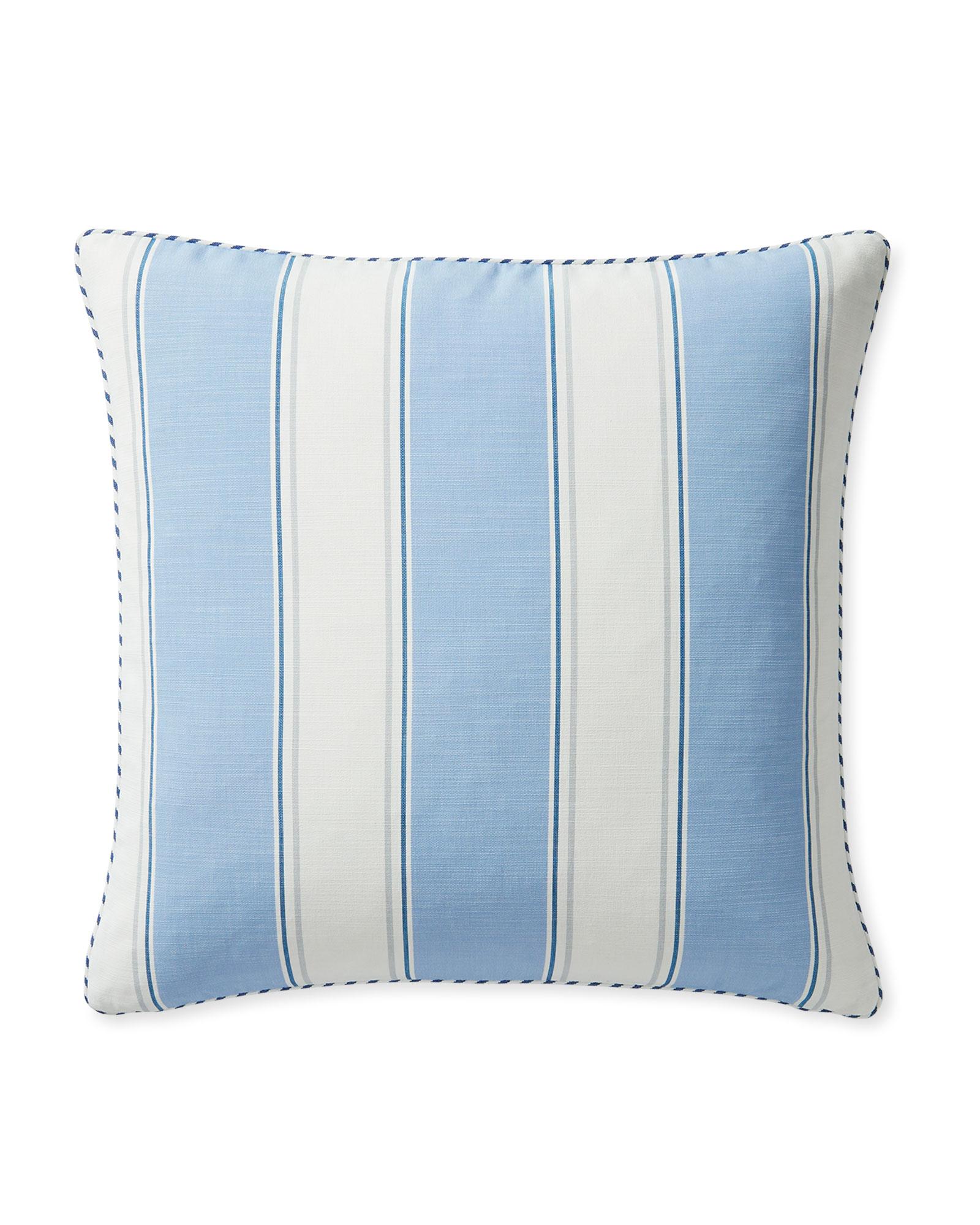 Perennials Port Stripe Outdoor Pillow Cover - 22" SQ, Hydrangea by Serena & Lily