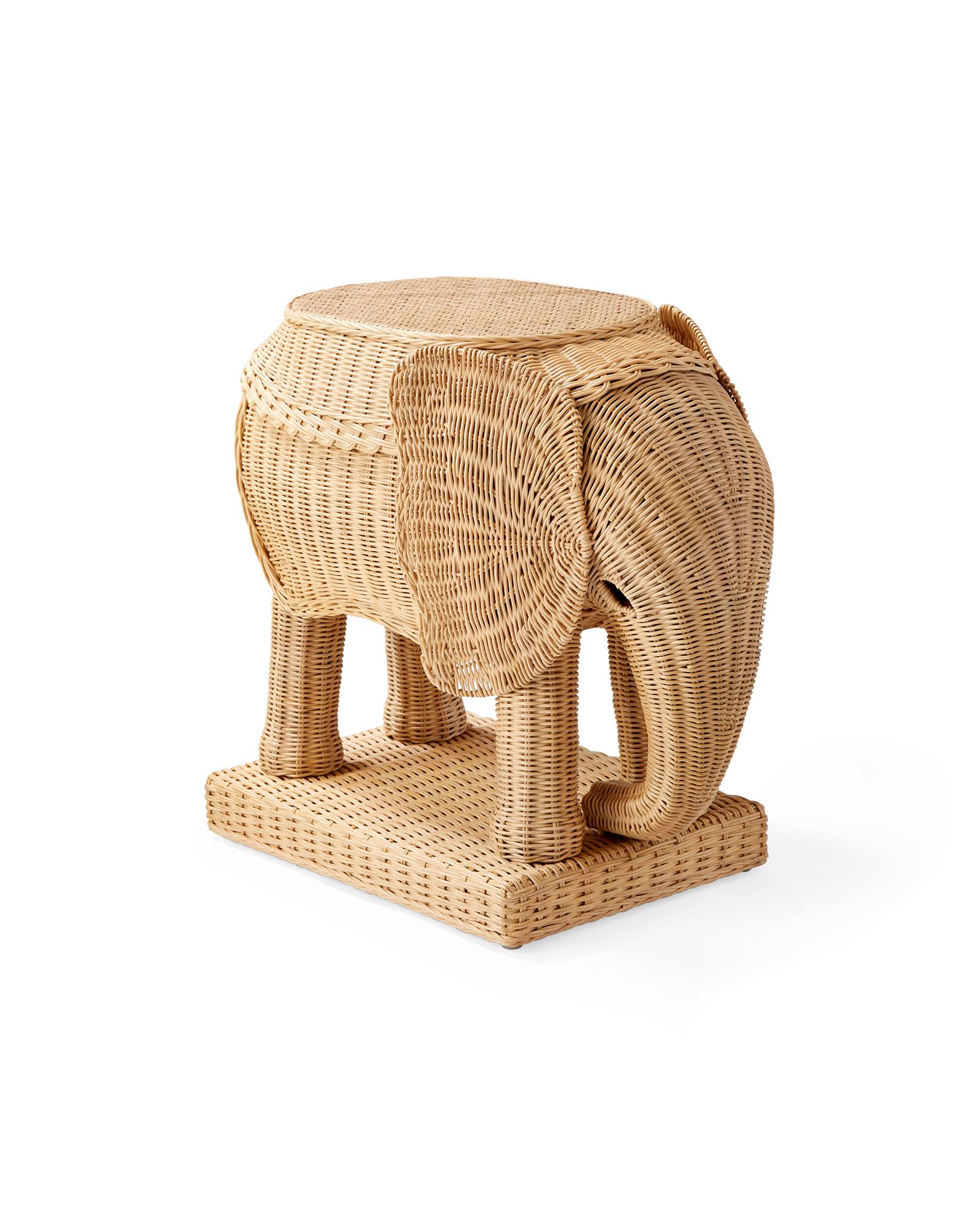 Serena & Lily Elephant Rattan Side Table - Thumbnail 2